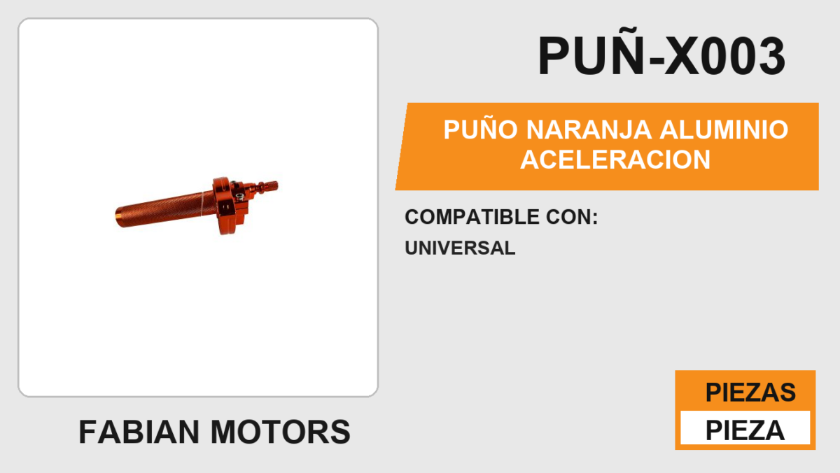 PUÑO NARANJA ALUMINIO ACELERACION