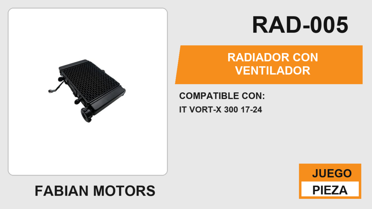 RADIADOR CON VENTILADOR