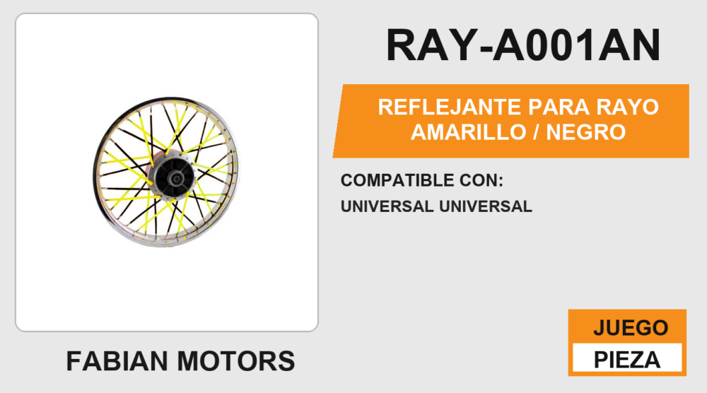 REFELJANTE PARA RAYO AMARILLO / NEGRO