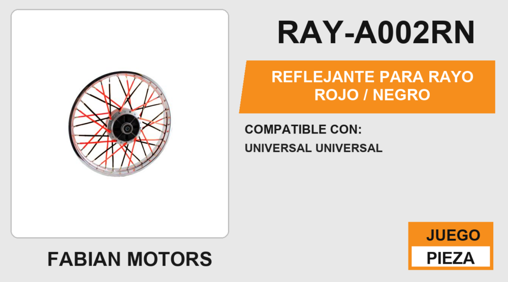 REFELJANTE PARA RAYO ROJO / NEGRO