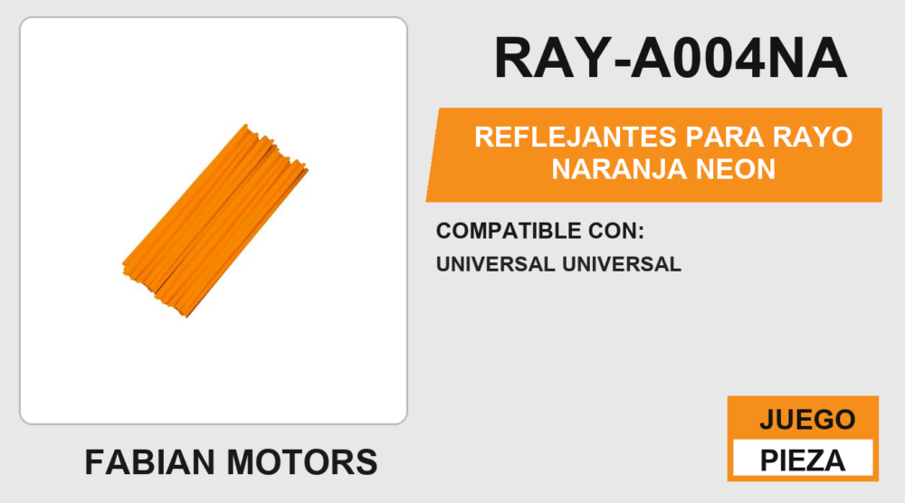 REFLEJANTES PARA RAYO NARANJA NEON