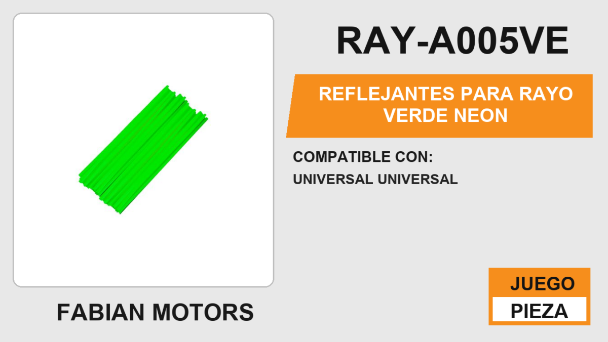REFLEJANTES PARA RAYO VERDE NEON
