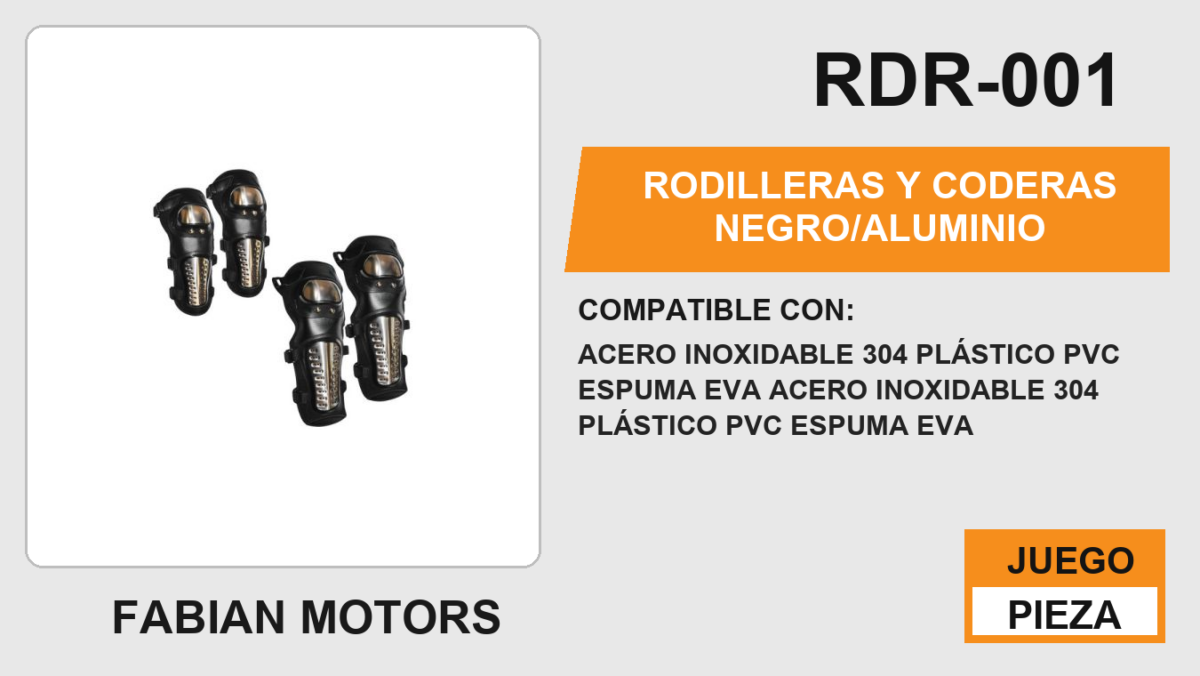 RODILLERAS Y CODERAS NEGRO/ALUMINIO