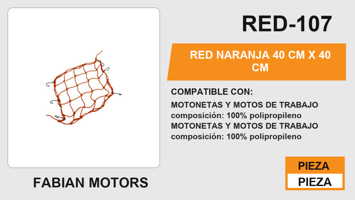 RED NARANJA 40 cm x 40 cm