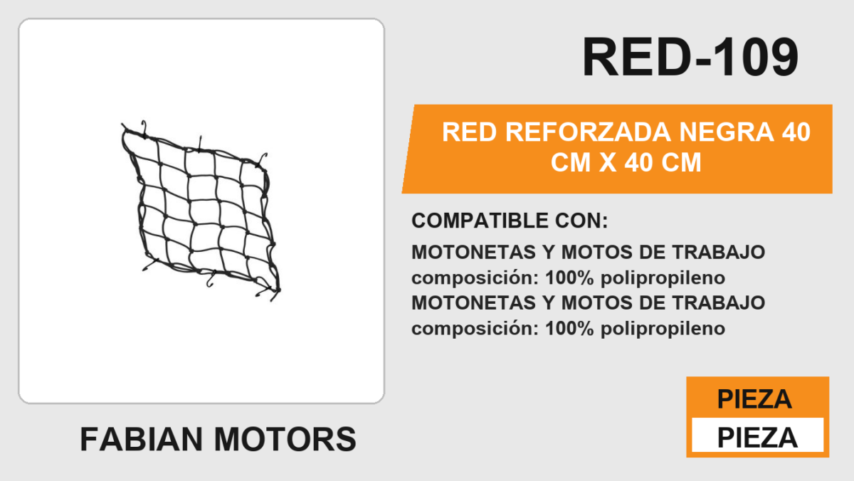 RED REFORZADA NEGRA 40 cm x 40 cm