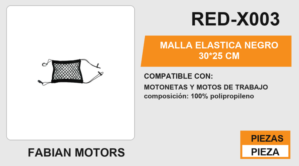 MALLA ELASTICA NEGRO 30*25 CM