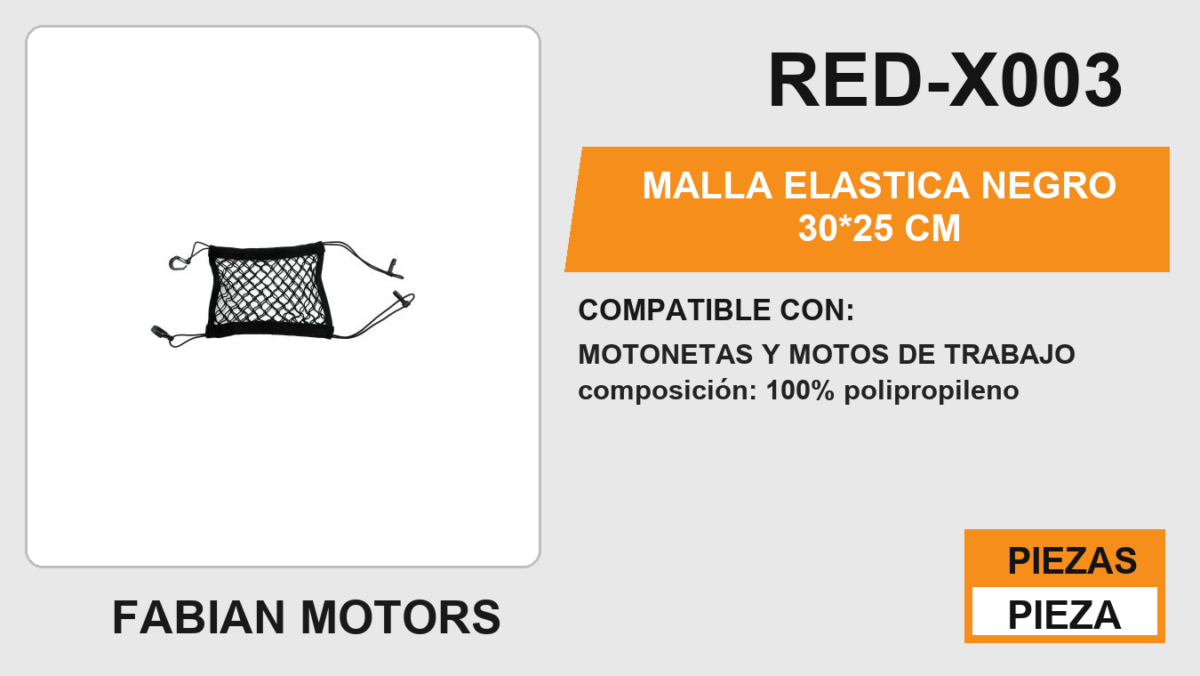 MALLA ELASTICA NEGRO 30*25 CM