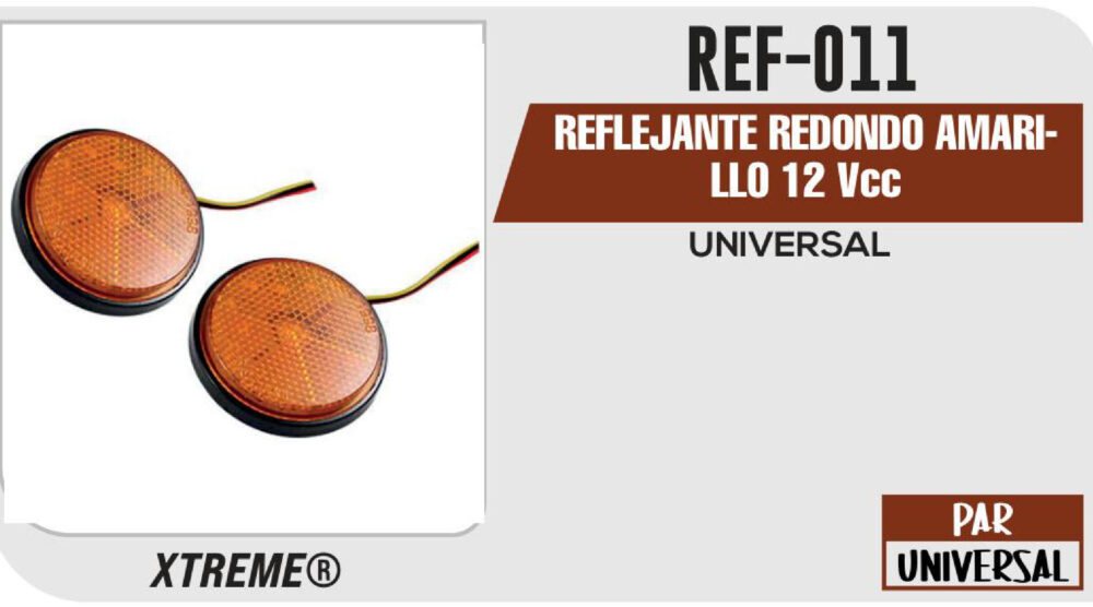 REFLEJANTE REDONDO AMARILLO 12Vcc