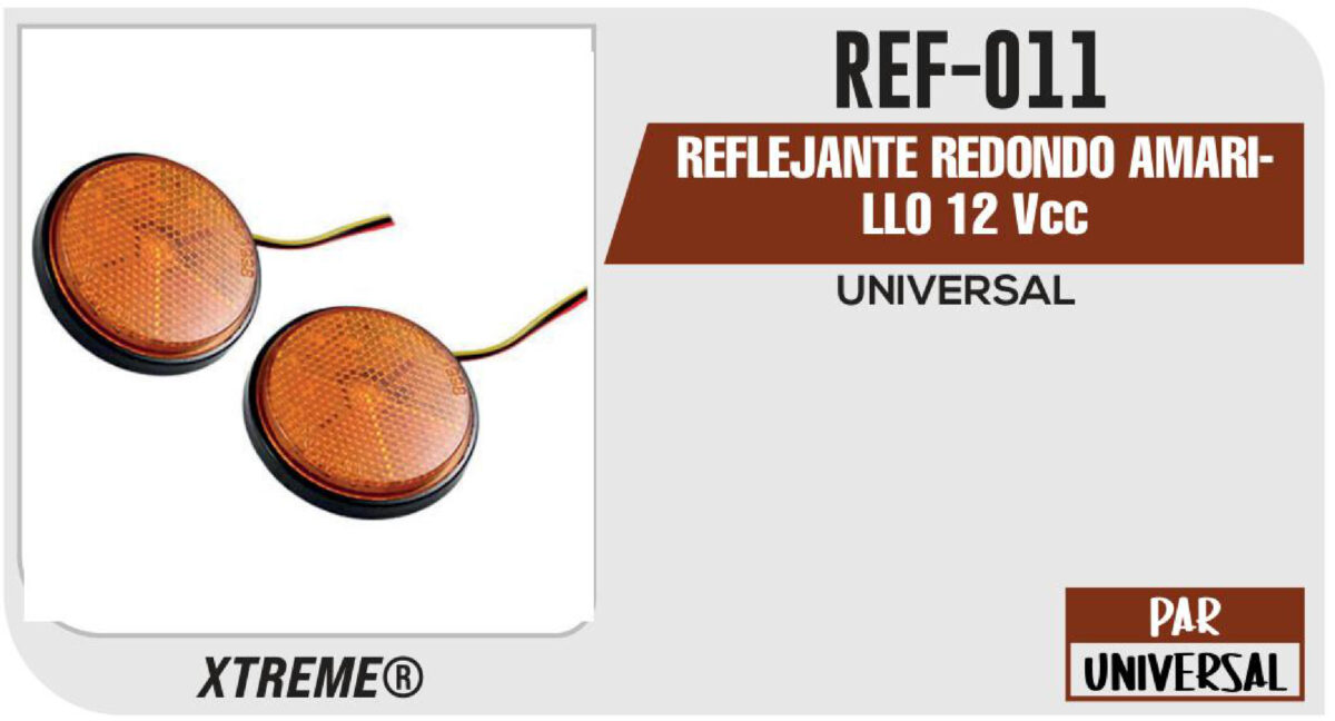REFLEJANTE REDONDO AMARILLO 12Vcc