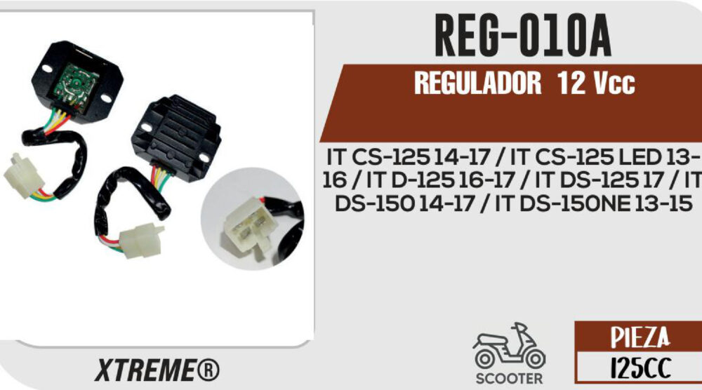 REGULADOR 4 PUNTAS TRANSPARENTE 12Vcc
