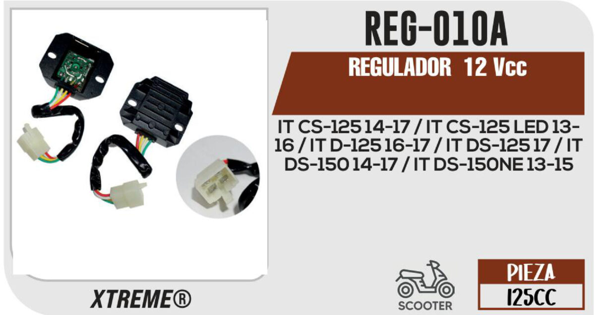 REGULADOR 4 PUNTAS TRANSPARENTE 12Vcc