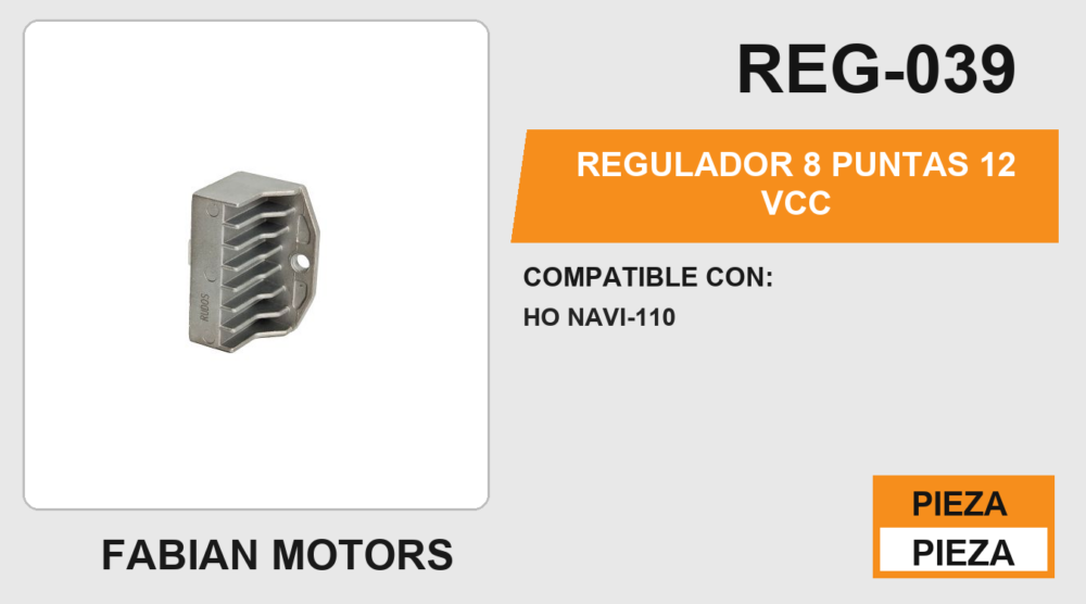 REGULADOR 8 PUNTAS 12Vcc