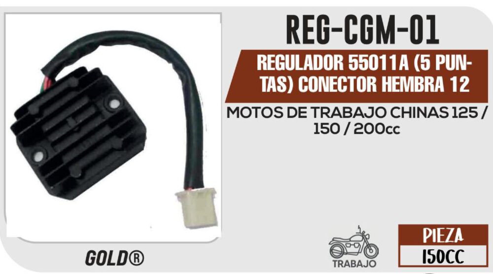 REGULADOR 55011A 5 PUNTAS CONECTOR HEMBRA 12Vcc