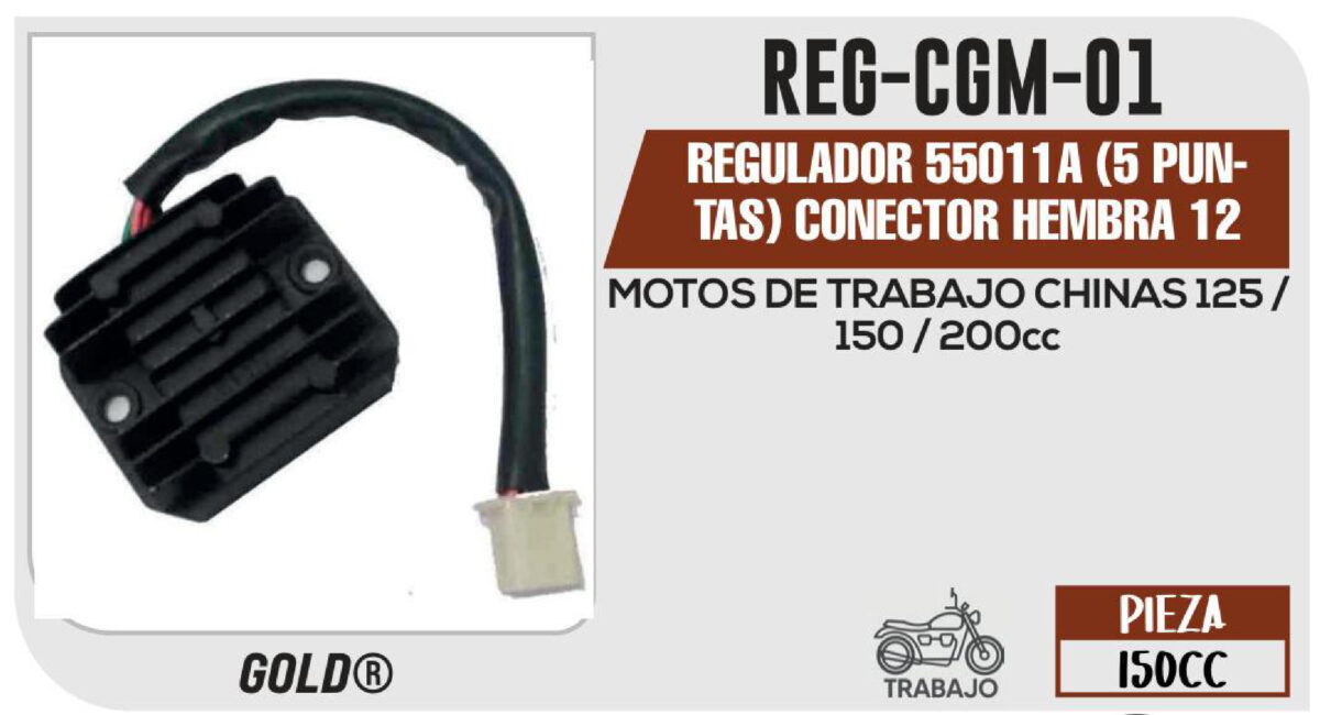 REGULADOR 55011A 5 PUNTAS CONECTOR HEMBRA 12Vcc