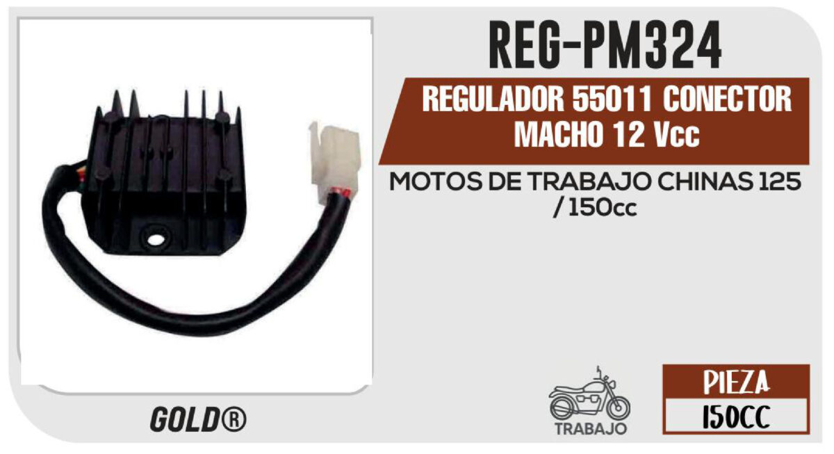 REGULADOR 55011 CONECTOR MACHO 12Vcc