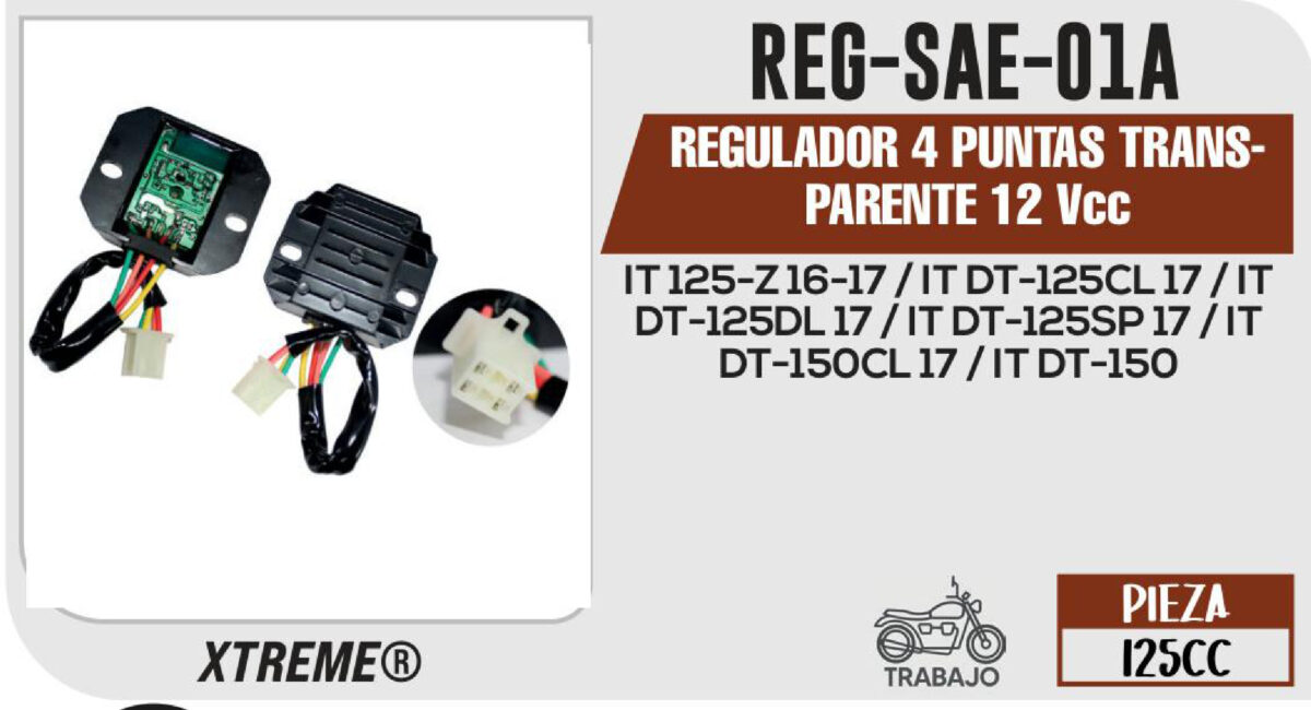 REGULADOR 4 PUNTAS TRANSPARENTE 12Vcc