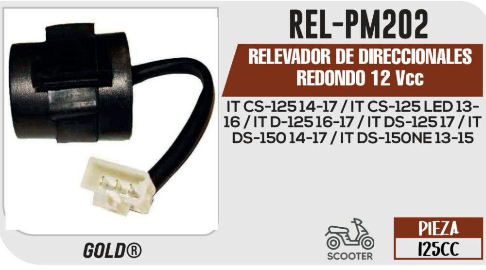 RELEVADOR DE DIRECCIONALES DESTELLADOR REDONDO 12Vcc
