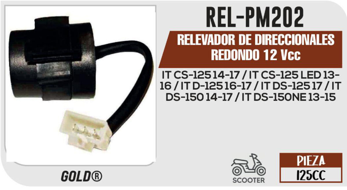 RELEVADOR DE DIRECCIONALES DESTELLADOR REDONDO 12Vcc
