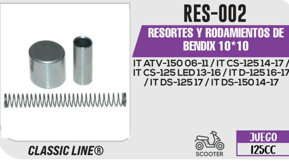 RESORTES Y RODAMIENTOS DE BENDIX 10*10