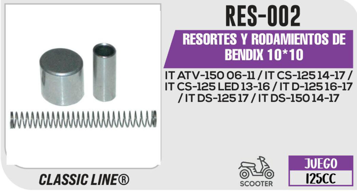 RESORTES Y RODAMIENTOS DE BENDIX 10*10