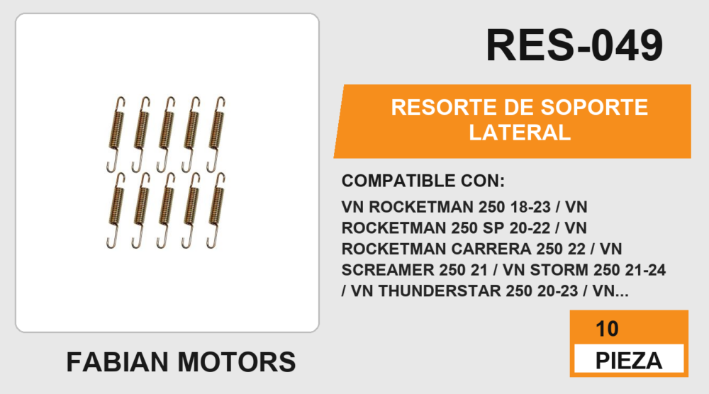 RESORTE DE SOPORTE LATERAL (10pzs)