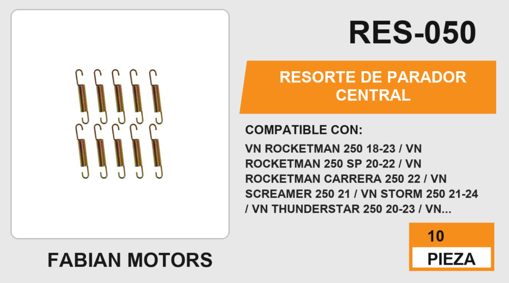 RESORTE DE PARADOR CENTRAL (10pzs)