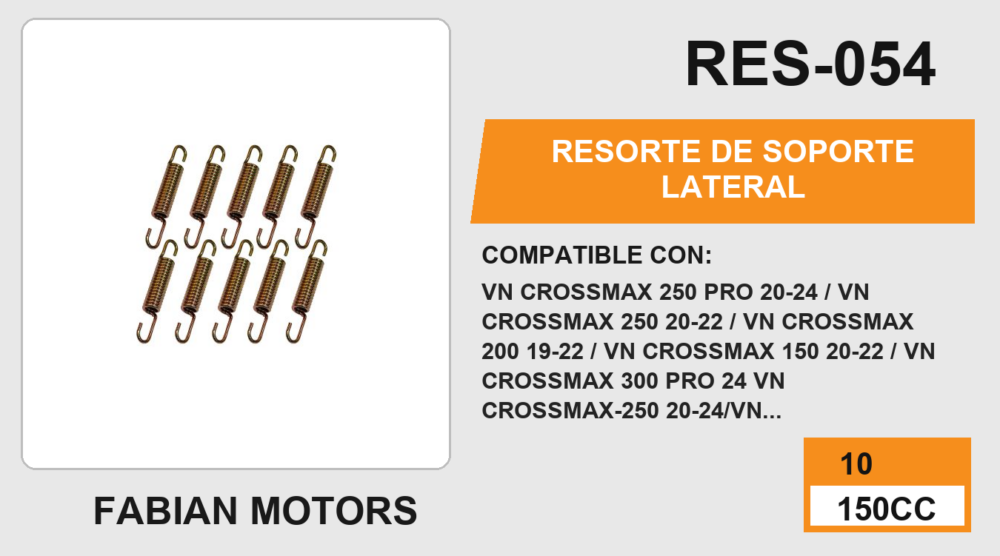 RESORTE DE SOPORTE LATERAL (10pzs)