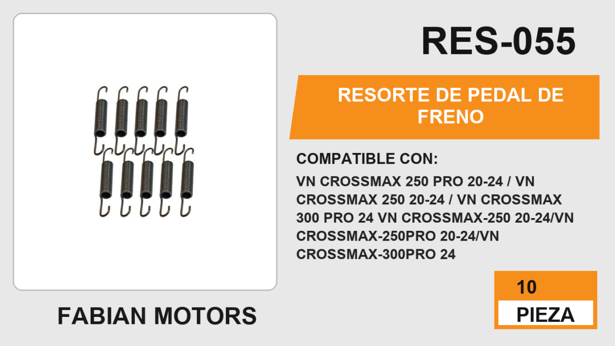 RESORTE DE PEDAL DE FRENO (10pzs)