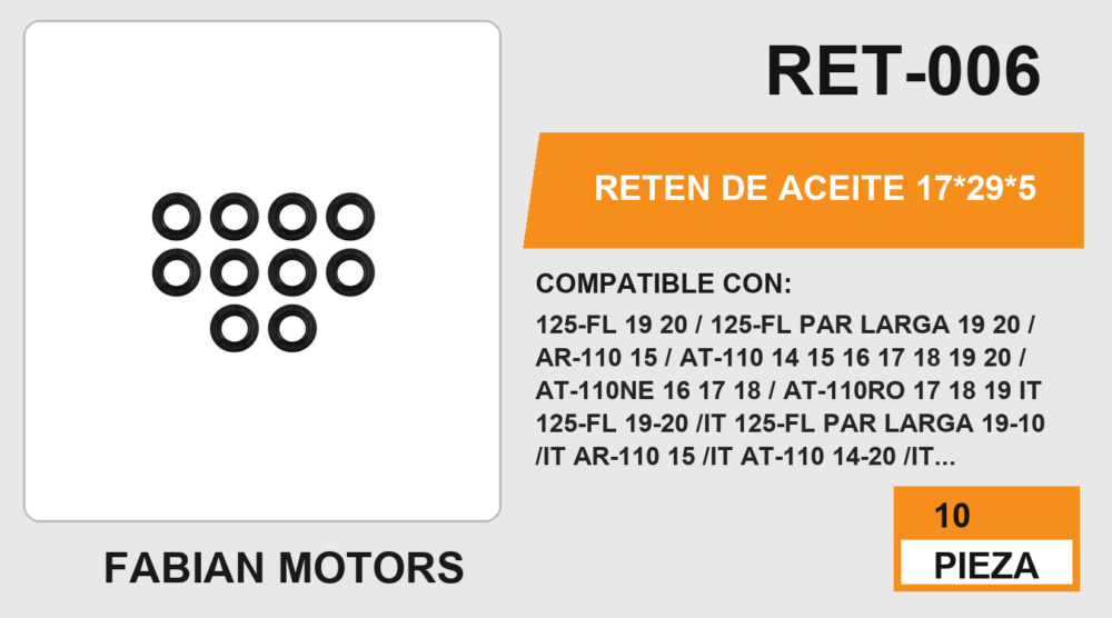 RETEN DE ACEITE 17*29*5