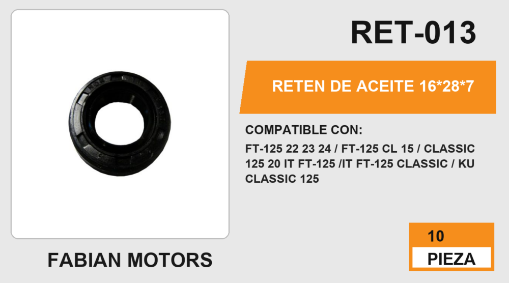 RETEN DE ACEITE 16*28*7