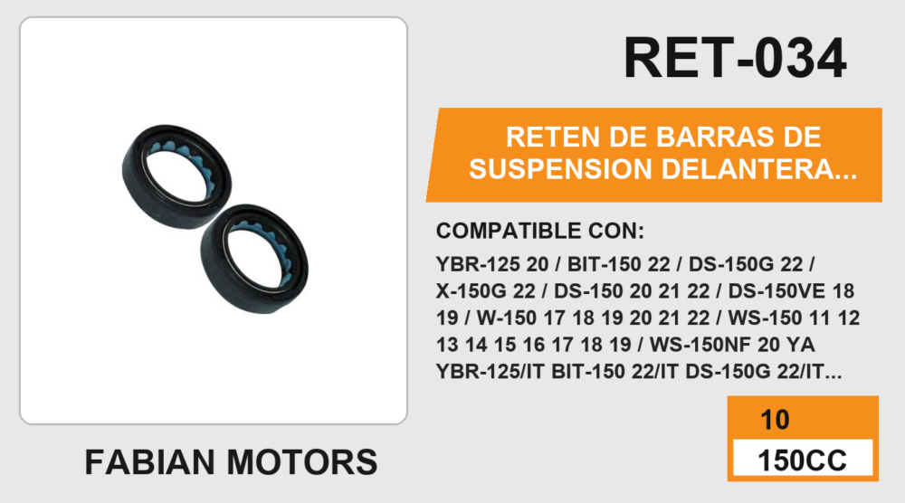 RETEN DE BARRAS DE SUSPENSION DELANTERA 30 X 40.5 X 10.5