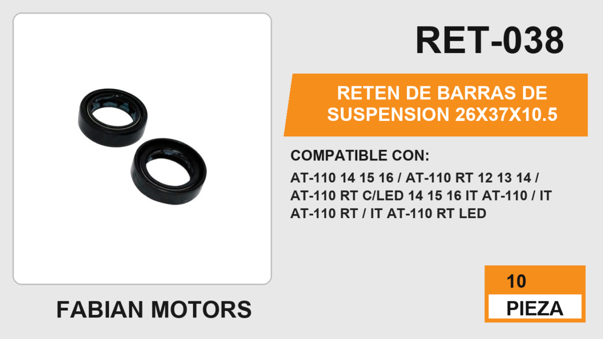 RETEN DE BARRAS DE SUSPENSION 26 X 37 X 10.5