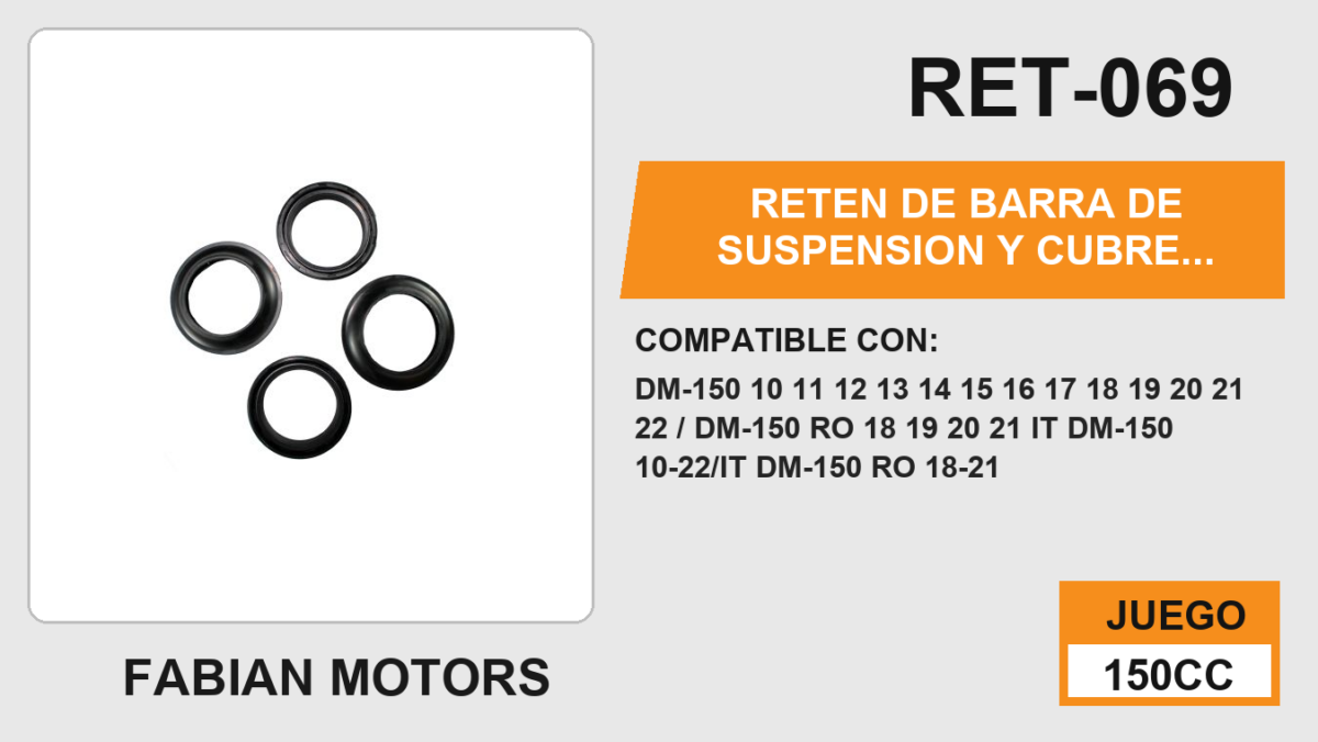 RETEN DE BARRA DE SUSPENSION Y CUBRE POLVO