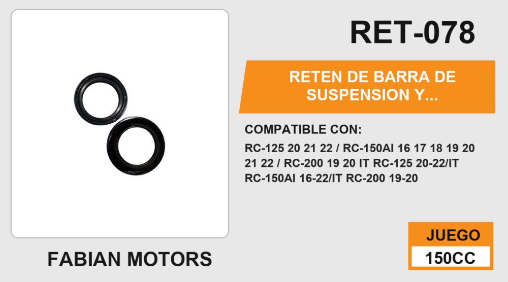 RETEN DE BARRA DE SUSPENSION 32 X 44 X 10.5 Y CUBRE POLVO