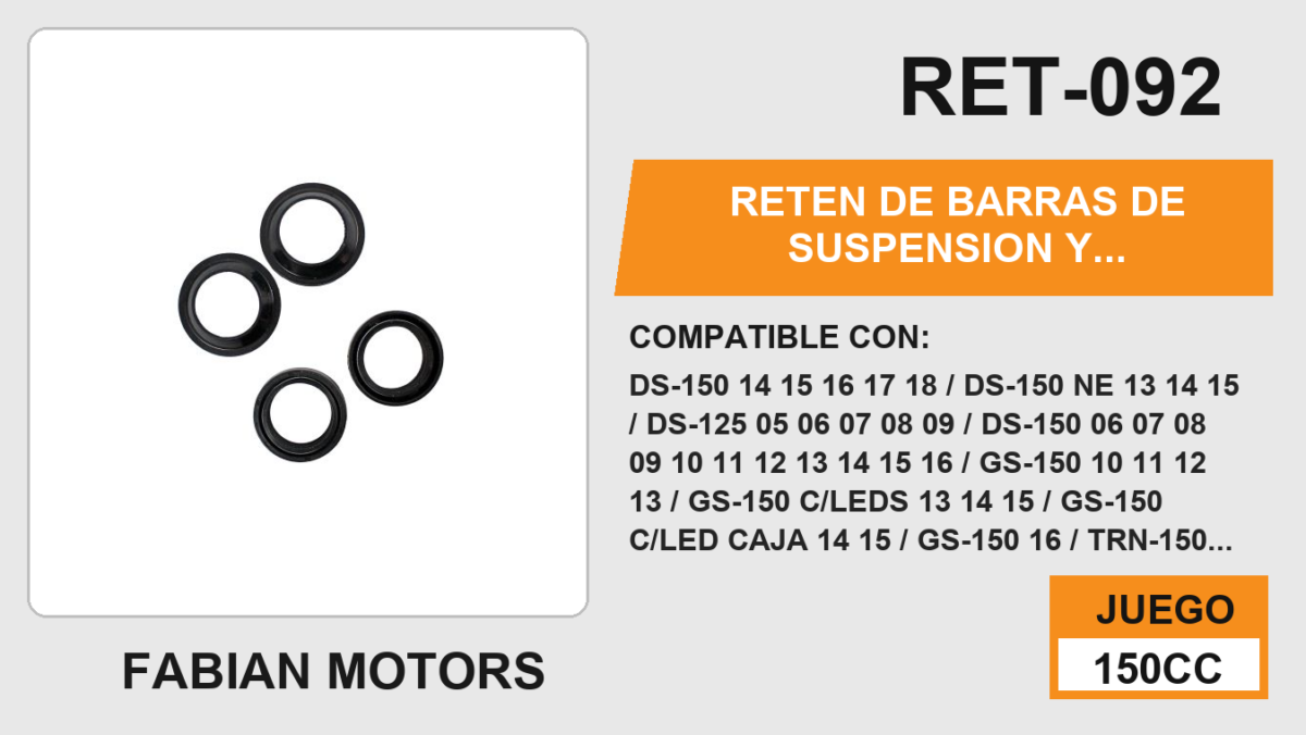 RETEN DE BARRAS DE SUSPENSION Y CUBREPOLVO