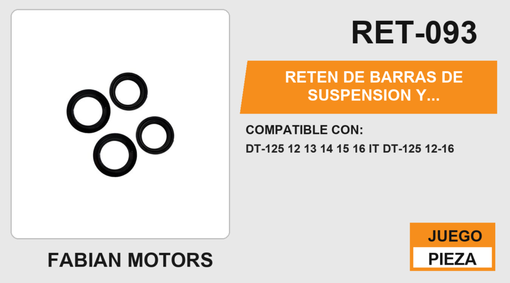 RETEN DE BARRAS DE SUSPENSION Y CUBREPOLVO