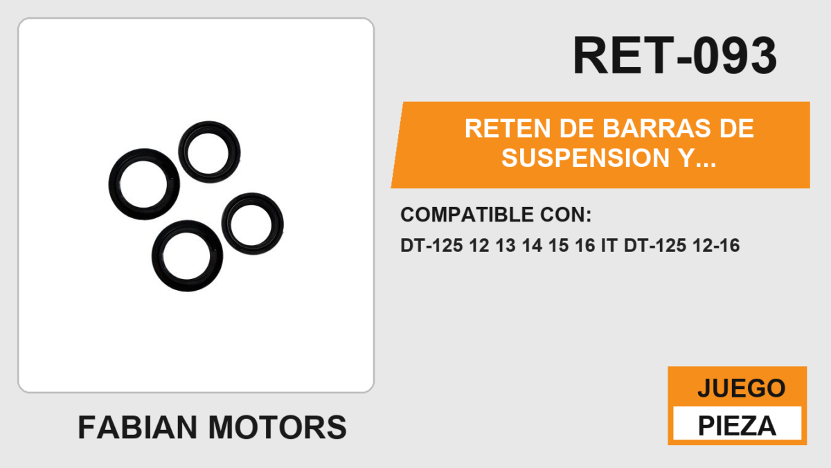 RETEN DE BARRAS DE SUSPENSION Y CUBREPOLVO