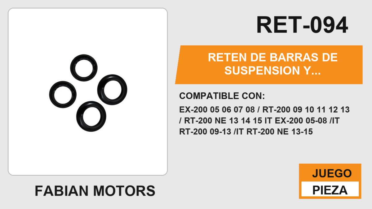 RETEN DE BARRAS DE SUSPENSION Y CUBREPOLVO