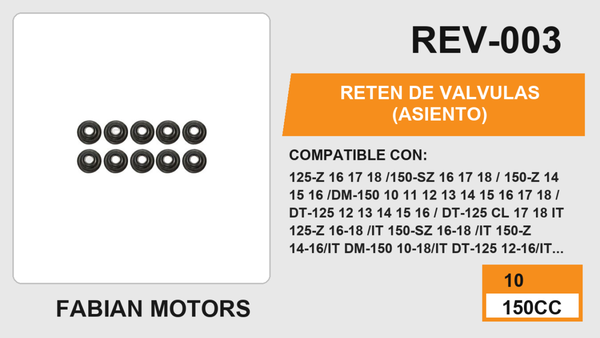 RETEN DE VALVULAS (ASIENTO)