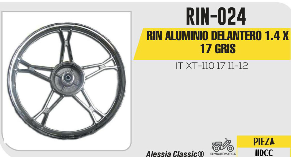 RIN ALUMINIO DELANTERO 1.4 X 17 GRIS 17 "