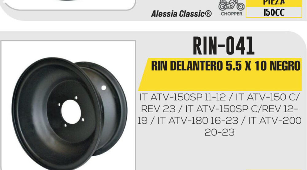 RIN DELANTERO 5.5 X 10 NEGRO 10"