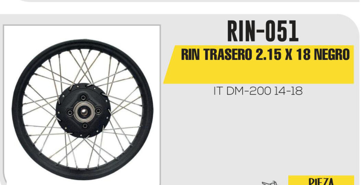 RIN TRASERO 2.15 X 18 NEGRO 18"