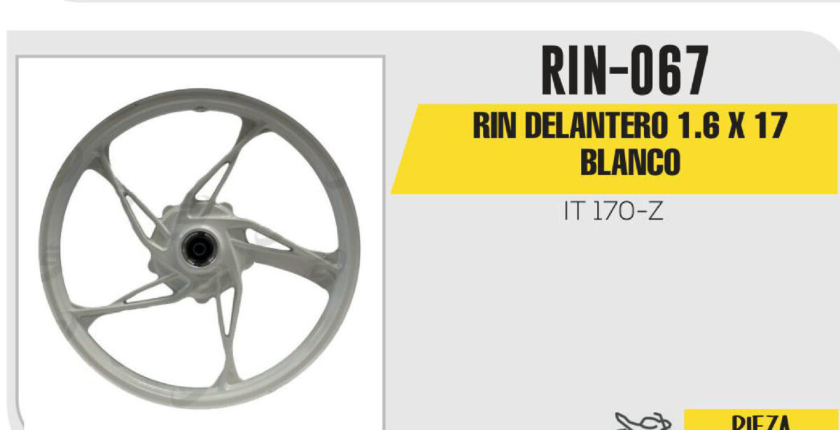 RIN DELANTERO 1.6 X 17 BLANCO 17"