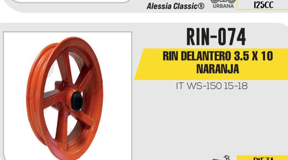 RIN DELANTERO 3.5 X 10 NARANJA 10"