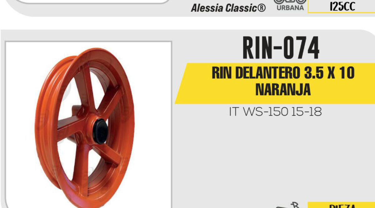 RIN DELANTERO 3.5 X 10 NARANJA 10"