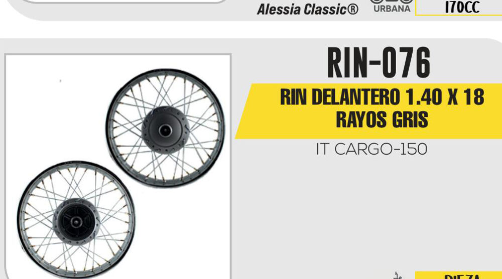 RIN DELANTERO 1.40 X 18 RAYOS GRIS 18"