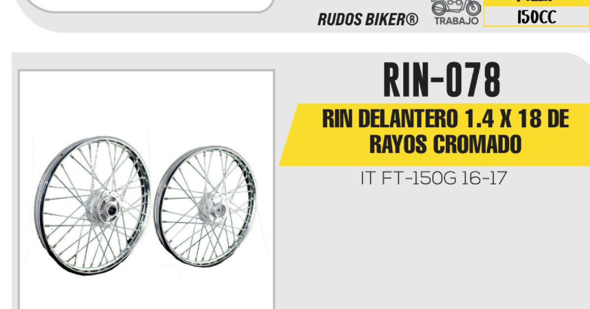 RIN DELANTERO 1.4 X 18 DE RAYOS CROMADO 18"