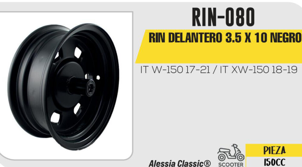 RIN DELANTERO 3.5 X 10 NEGRO 10"