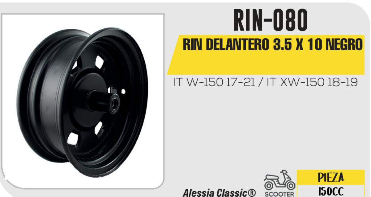 RIN DELANTERO 3.5 X 10 NEGRO 10"