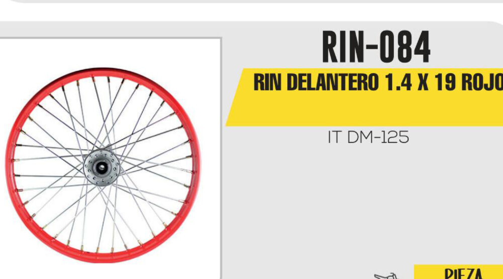 RIN DELANTERO 1.4 X 19 ROJO 19"
